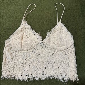 Cream Lace Bralette Top